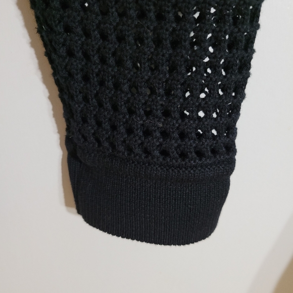 Nipon Boutique Crochet Look Knit Open Front Cardigan - size Small - Picture 3 of 6